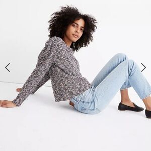 Madewell Multicolored Knit Top Nubby Knit Fabric Boxy Size Medium